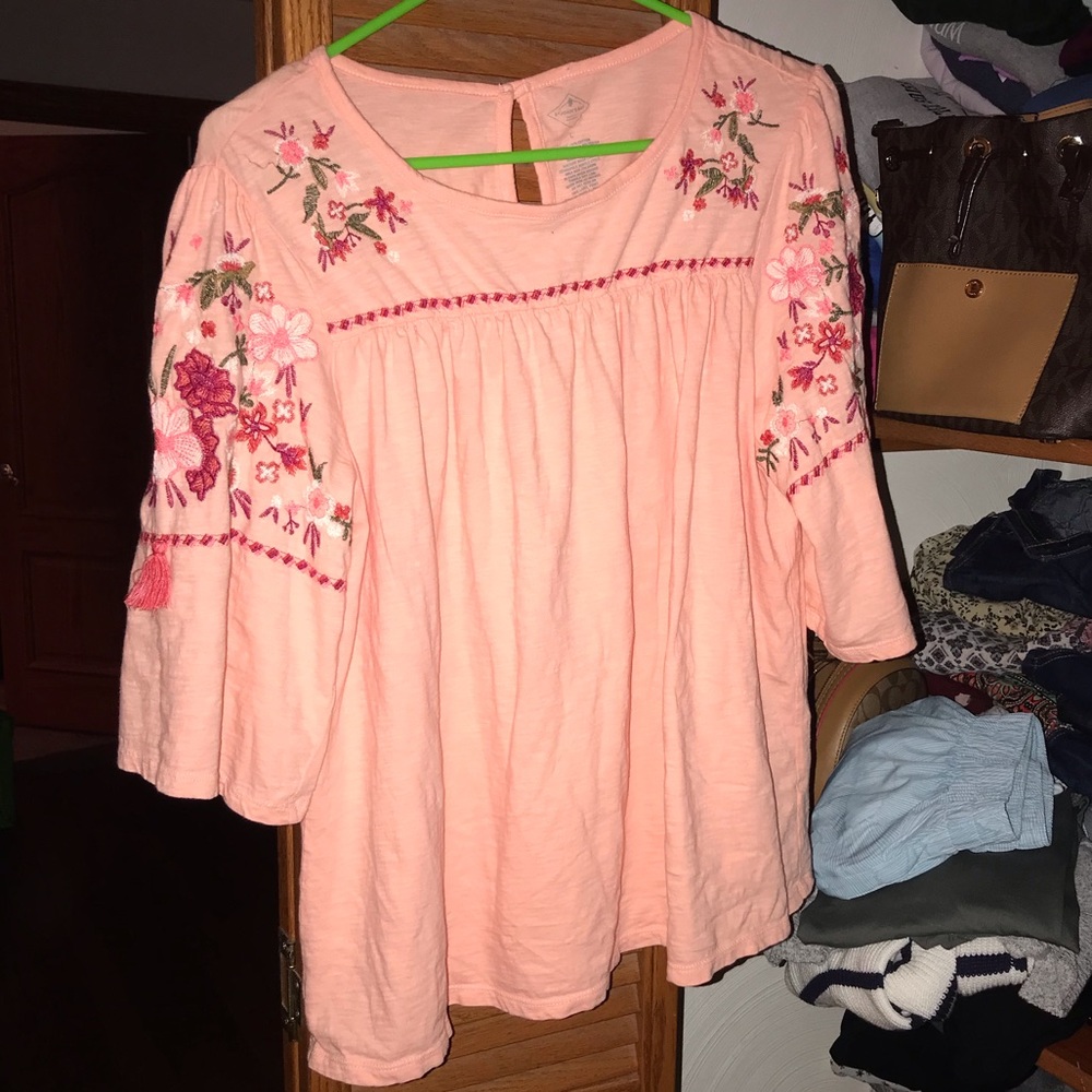 Embroidered floral top